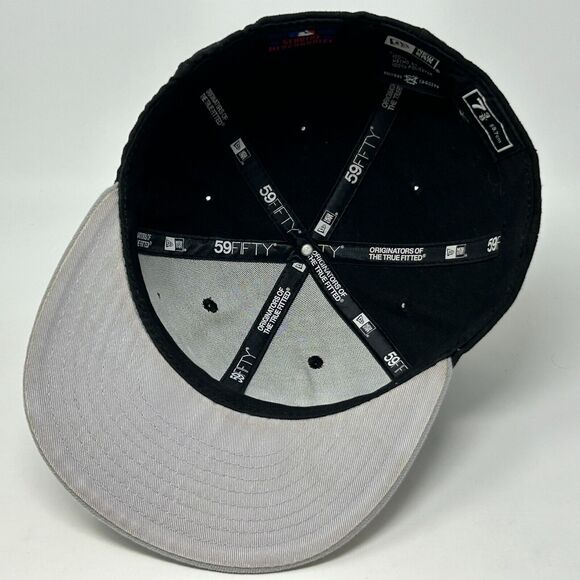 St Louis Cardinals Hat Baseball Cap Black Gray Chenille MLB New Era Fitted 7 3/8 - Picture 4 of 12